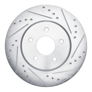 Infiniti QX50 Brake Rotor (1) - Rear Right - R1 Concepts - Drilled & Slotted - Silver - `19-`24
